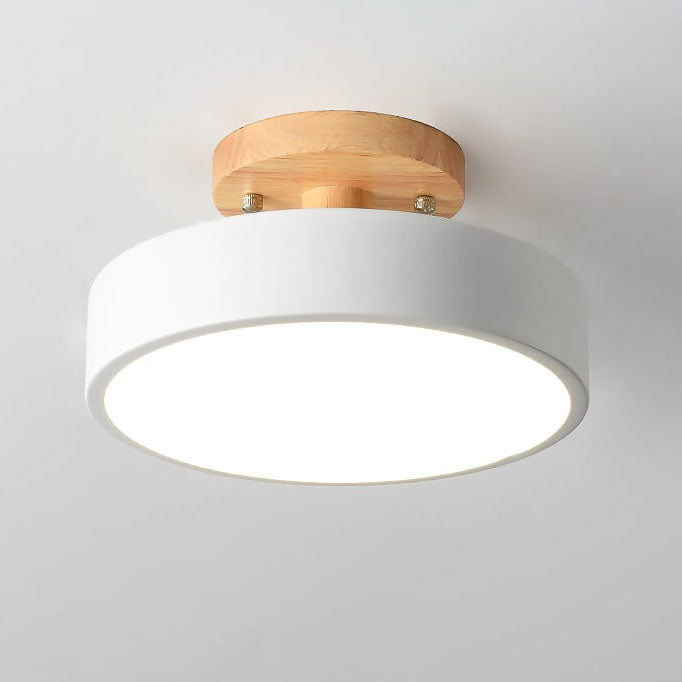 Nordic Log Round LED halvnedsænket loftslampe