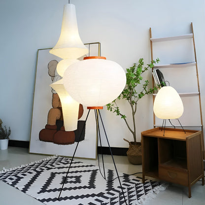 Devako | Wabi-Sabi Gulvlampe med Led af rispapir